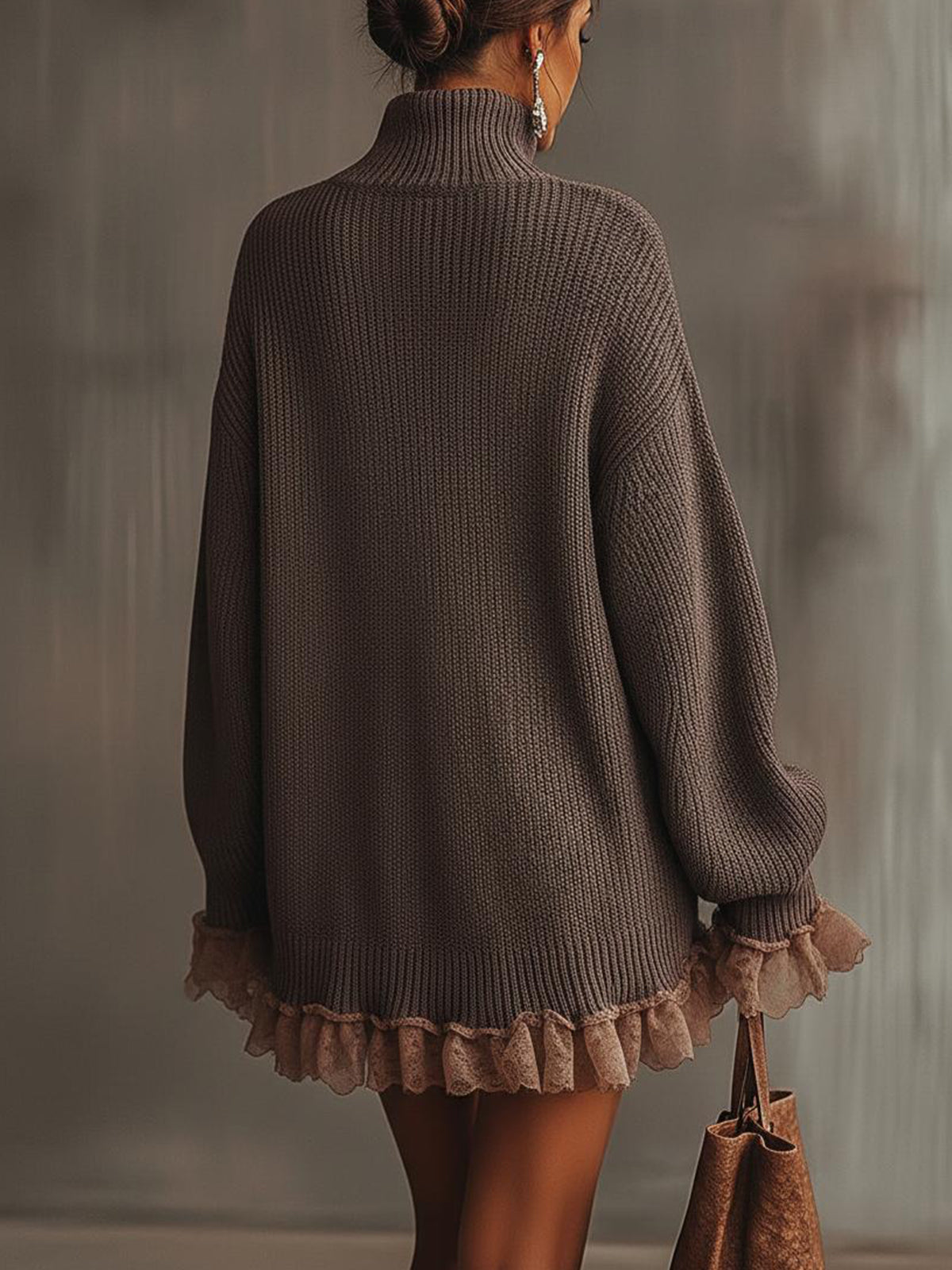 VESTIDO VALENTINA ROCHE FRINGE TAUPE