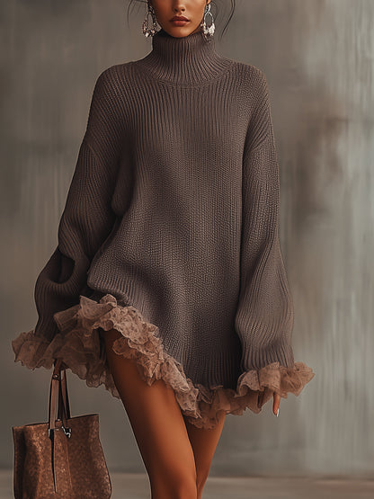 VESTIDO VALENTINA ROCHE FRINGE TAUPE