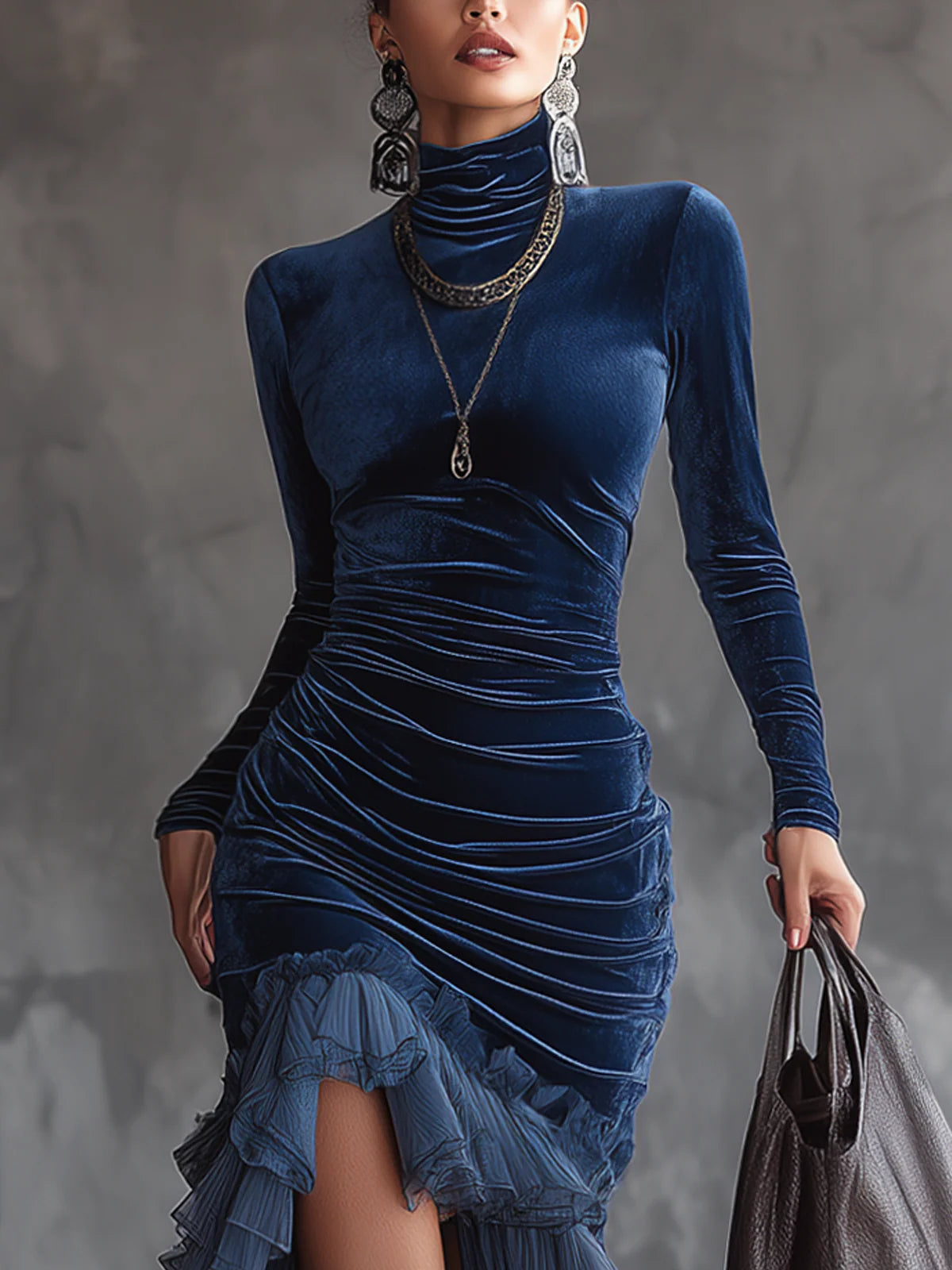 VESTIDO CELESTIA VELVET NOCTURNE