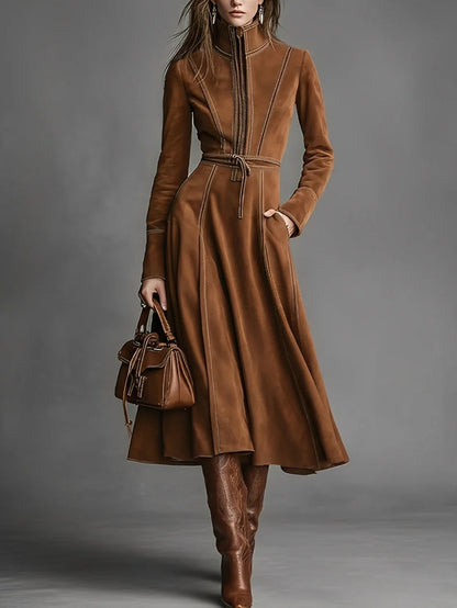 VESTIDO SAVANNAH COGNAC MIDI