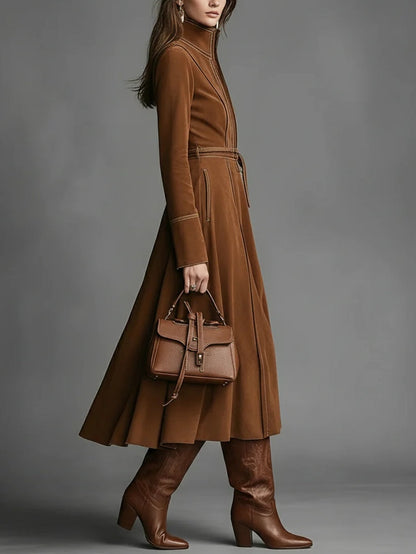 VESTIDO SAVANNAH COGNAC MIDI