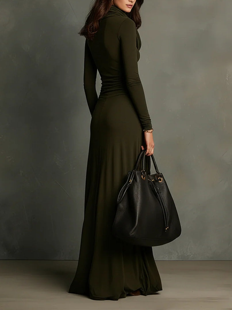 VESTIDO ELARA OLIVE MAXI